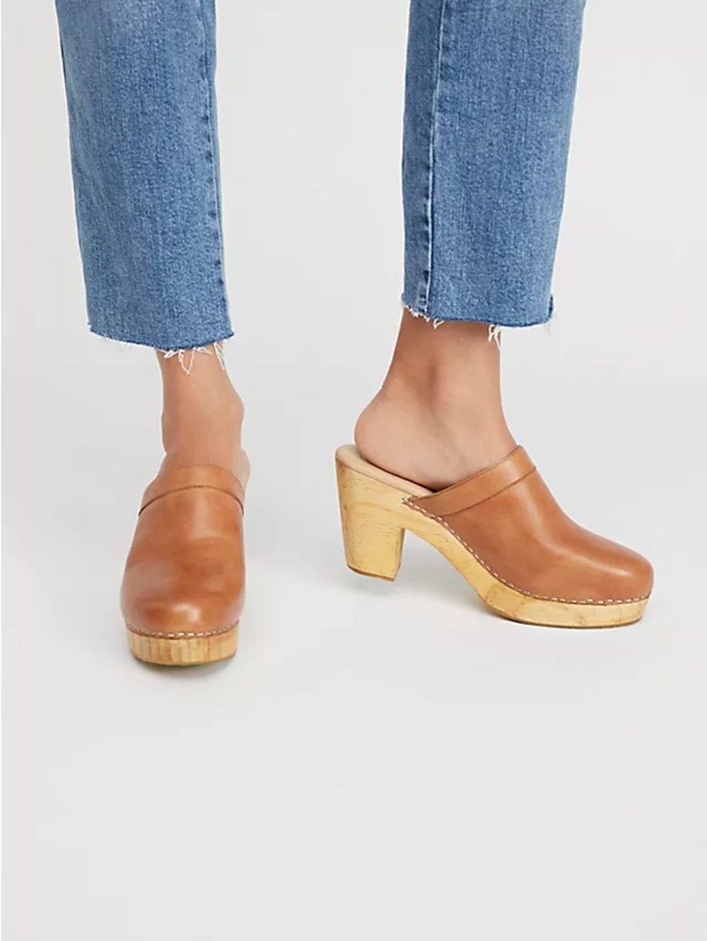 Free People Highland Tan Clogs